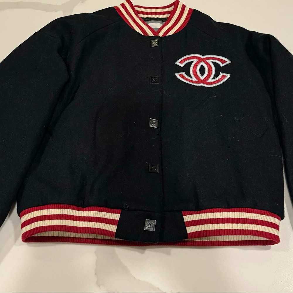 Navy Wool Baseball Jacket size 38